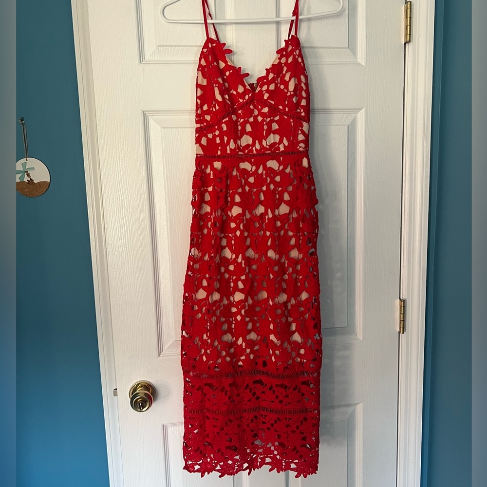 Red Lace Wedding Guest Dress